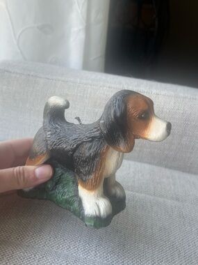 Dog Figurine Candle - Brown and White Decorative Pet Figurine